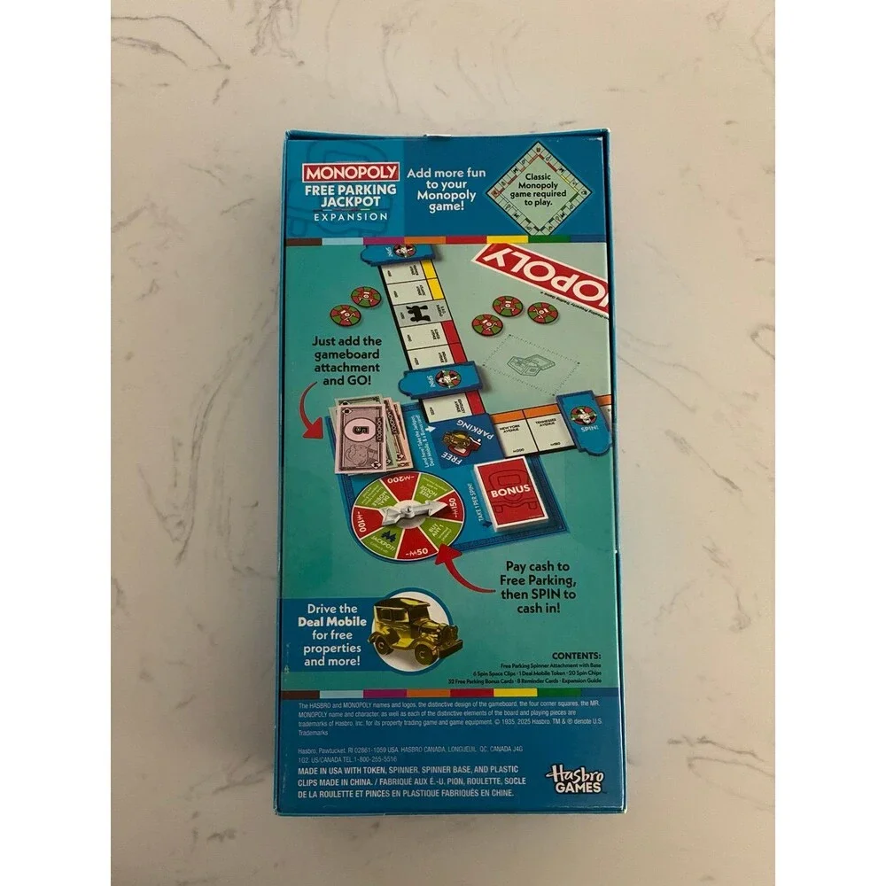 Monopoly Free Parking Jackpot Expansion Game Hasbro New